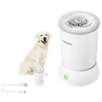 Dogness Pet Paws Washer Cup with Soft Silicone Bristles Foot Washing for Puppy Cat - White
