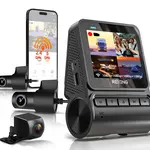 REXING RH2-4 Quad-Channel Dash Cam - 1080p Front, Rear, Cabin, and Exterior Coverage with Wi-Fi, and Optional GPS - RH2-4+64G