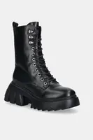 Kožené workery GOE dámské, černá barva, na platformě, lehce zateplené, SS2N4131 BLACK