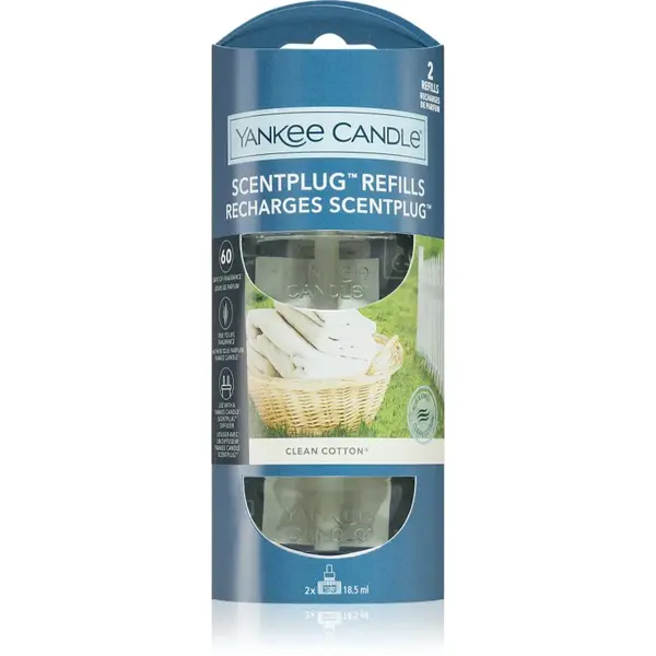 Yankee Candle Clean Cotton náplň do elektrického difuzéru 2x18,5 ml