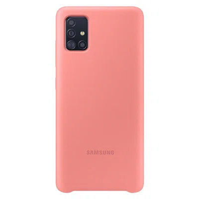 Silikonové pouzdro Silicone Cover EF-PA715TPEGEU pro Samsung Galaxy A71, růžová