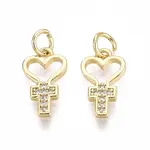 Brass Micro Pave Cubic Zirconia Pendants