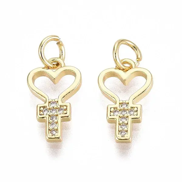 Brass Micro Pave Cubic Zirconia Pendants