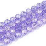 Transparent Crackle Glass Beads Strands
