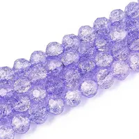 Transparent Crackle Glass Beads Strands