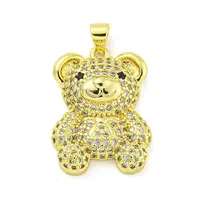 Brass Micro Pave Clear Cubic Zirconia Pendants