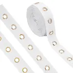 Cotton Herringbone Ribbons with Eyelet Rings