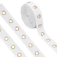 Cotton Herringbone Ribbons with Eyelet Rings