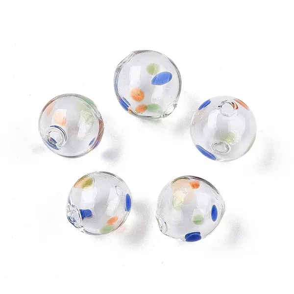 Transparent Handmade Blown Glass Globe Beads