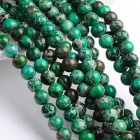 Dyed Natural Imperial Jasper Round Bead Strands