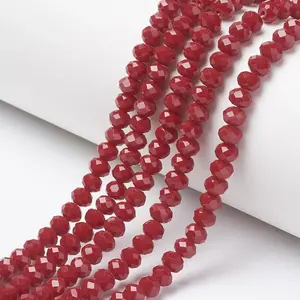 Opaque Solid Color Glass Beads Strands