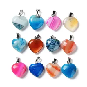 Natural Agate Dyed & Heated Pendants