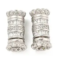 925 Sterling Silver Micro Pave Cubic Zirconia Screw Clasps