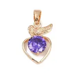 Brass Micro Pave Cubic Zirconia Pendants