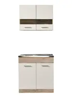 Kuchynská linka 80 lorna-drezová-dub šedý/biela - s pracovnou doskou