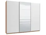 Trojdverová posuvná skriňa so zrkadlom auri 270 - dub artisan/biela