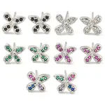 Rack Plating Brass Micro Pave Clear Cubic Zirconia Stud Earrings