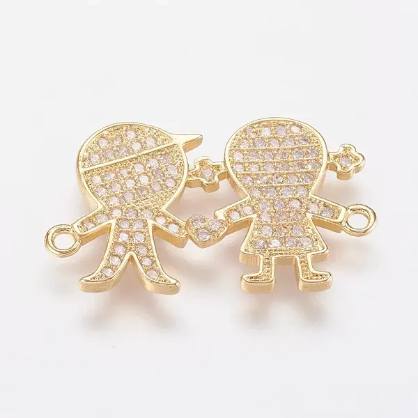 Brass Micro Pave Cubic Zirconia Links