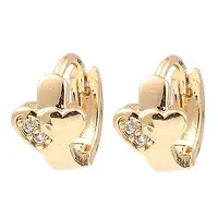 Brass Micro Pave Cubic Zirconia Hoop Earrings