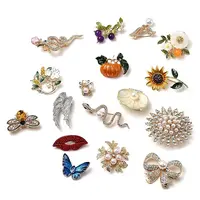 Alloy Rhinestone Brooches