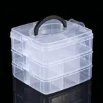 3-Tier Transparent Plastic Bead Containers