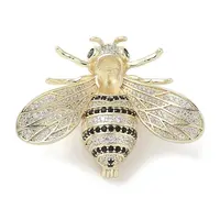 Bee Brass Cubic Zirconia Brooches