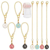 Flat Round with Letter A Alloy Enamel Pendant Decoration