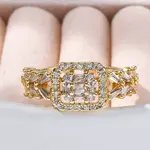 Rack Plating Brass Micro Pave Clear Cubic Zirconia Open Cuff Finger Rings for Women