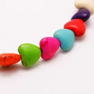 Heart Synthetic Turquoise Beads Strands