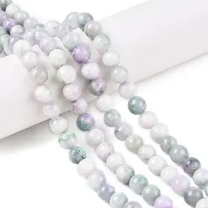 Dyed Natural White Jade Beads Strands