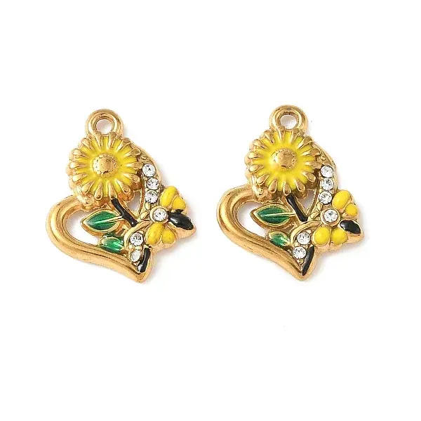 304 Stainless Steel Rhinestone Pendants