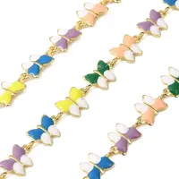 Brass Enamel Butterfly Link Chains