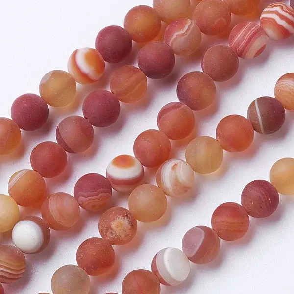Natural Grade A Striped Agate/Banded Agate Beads Strands