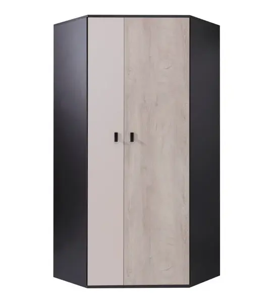 Rohová skříň šatní černá saturn - levá/pravá