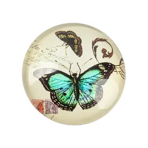 Butterfly Printed Glass Cabochons