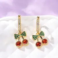 Brass Micro Pave Cubic Zirconia Hoop Earrings