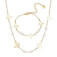 Stainless Steel Butterfly Jewelry Set