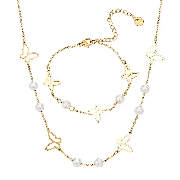 Stainless Steel Butterfly Jewelry Set