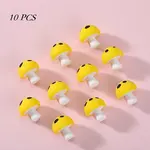 10Pcs Mushroom Silicone Focal Beads