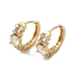 Brass Micro Pave Cubic Zirconia Hoop Earring
