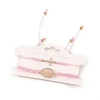 2Pcs Alloy Rhinestone Charm Bracelets for Women