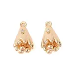 Brass Pendants with Clear Glass Rhinestone