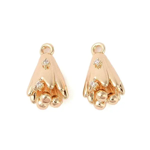 Brass Pendants with Clear Glass Rhinestone