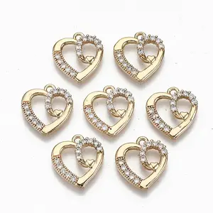 Brass Micro Pave Cubic Zirconia Pendants