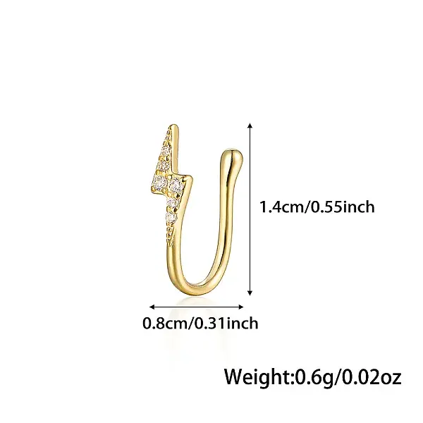 S925 Silver Heart Crown Cross Moon Nose Clip Fashion Jewelry