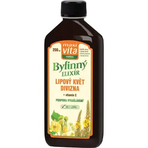 Maxi Vita Herbal Lipový květ + divizna bylinný elixír pri kašli a prechladnutí 200 ml