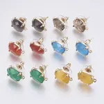 Faceted Glass Stud Earring Findings