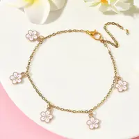 Flower Alloy Enamel Charm Bracelets