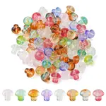 80Pcs 8 Colors Transparent Glass Beads