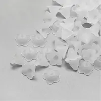 5-Petal Transparent Acrylic Bead Caps